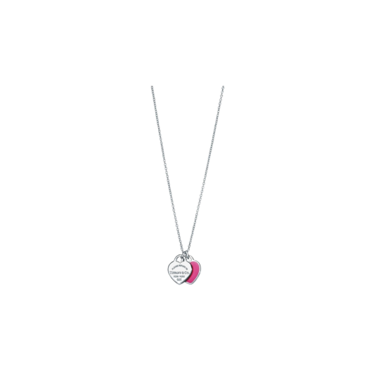 Tiffany & Co. Return to Tiffany Pink Double Heart Tag Pendant Mini Sterling Silver