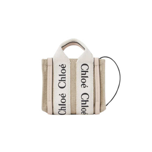 Chloe Woody Nano Tote Bag Cement Pink