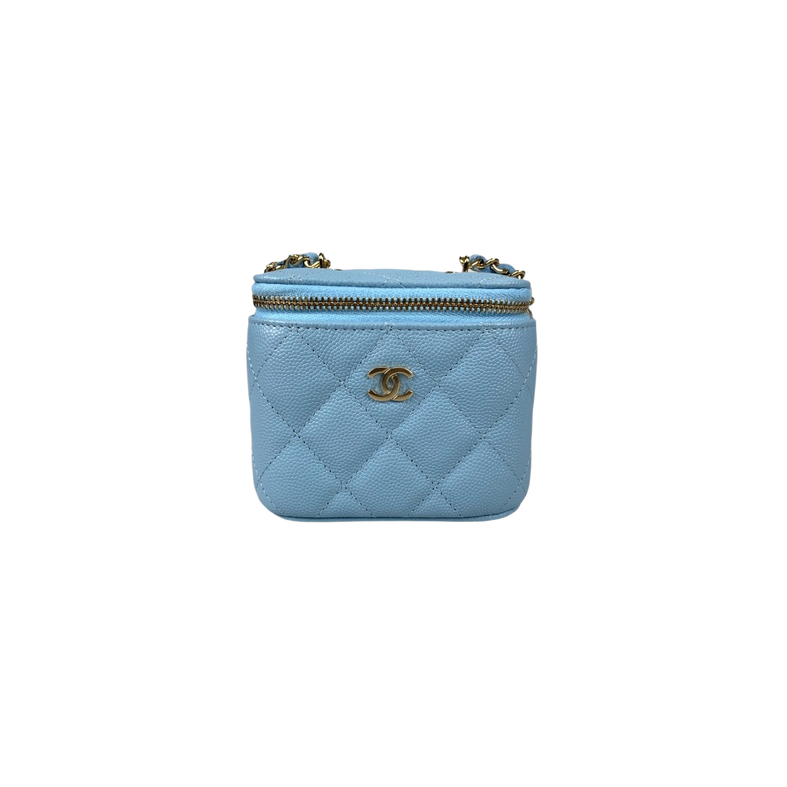 AP1340-Y33352-NH626 Chanel Small Classic Vanity with Chain Grained Calfskin & Gold Light Blue - 대표 이미지 #1