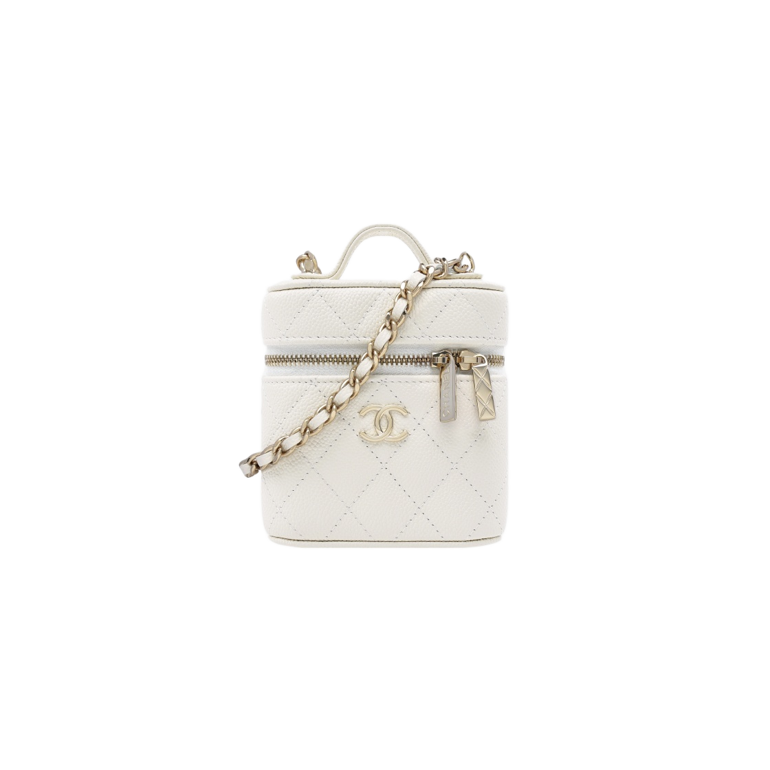 AP2503-B07186-10601 Chanel Small Vanity with Chain Grained Calfskin & Gold White - 대표 이미지 #1