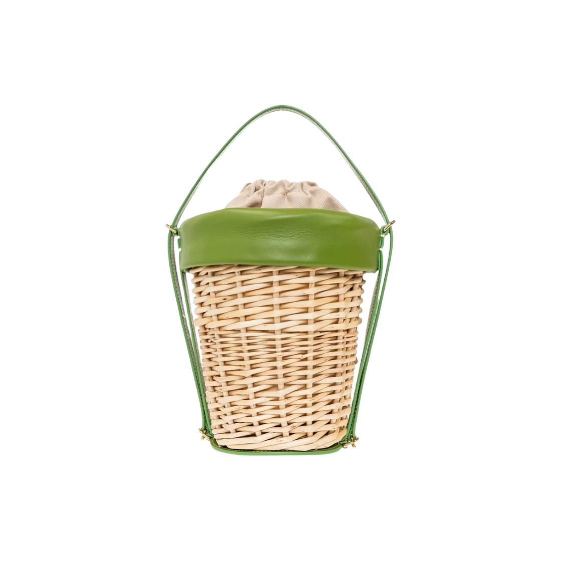 자크뮈스 르 파니에 소 위커 버킷 바스켓 그린(Jacquemus Le Panier Seau Wicker Bucket Basket Green) - 2