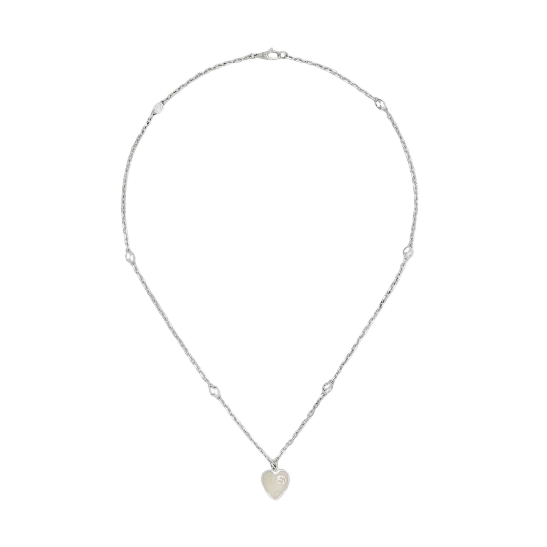 (W) 구찌 하트 네클리스 인터로킹 G 925 스털링 실버