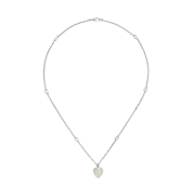 (W) Gucci Heart Necklace with Interlocking G 925 Sterling Silver