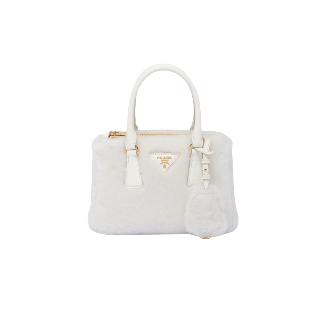 프라다 갤러리아 셔링 미니백 화이트(Prada Galleria Shearling Mini Bag White) - 1
