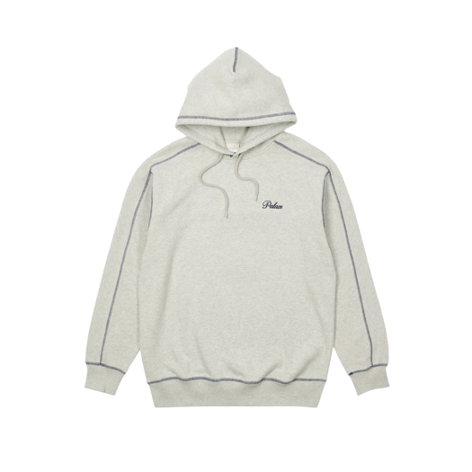 Palace Chain Stitch Hood Grey Marl - 22SS