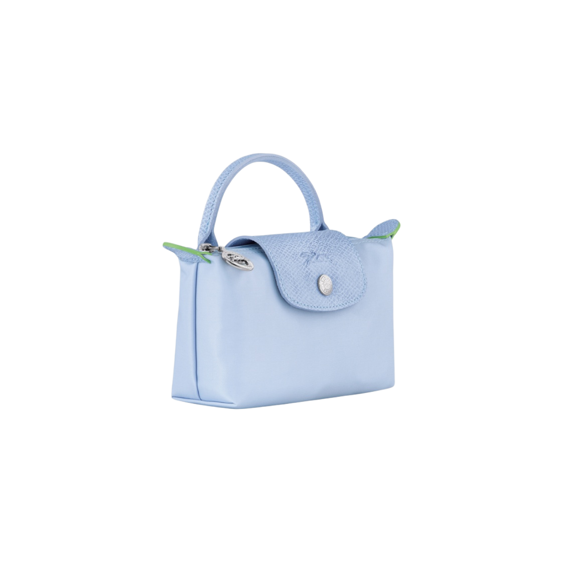 34175919P79 Longchamp Le Pliage Green Handle Pouch Blue - #2