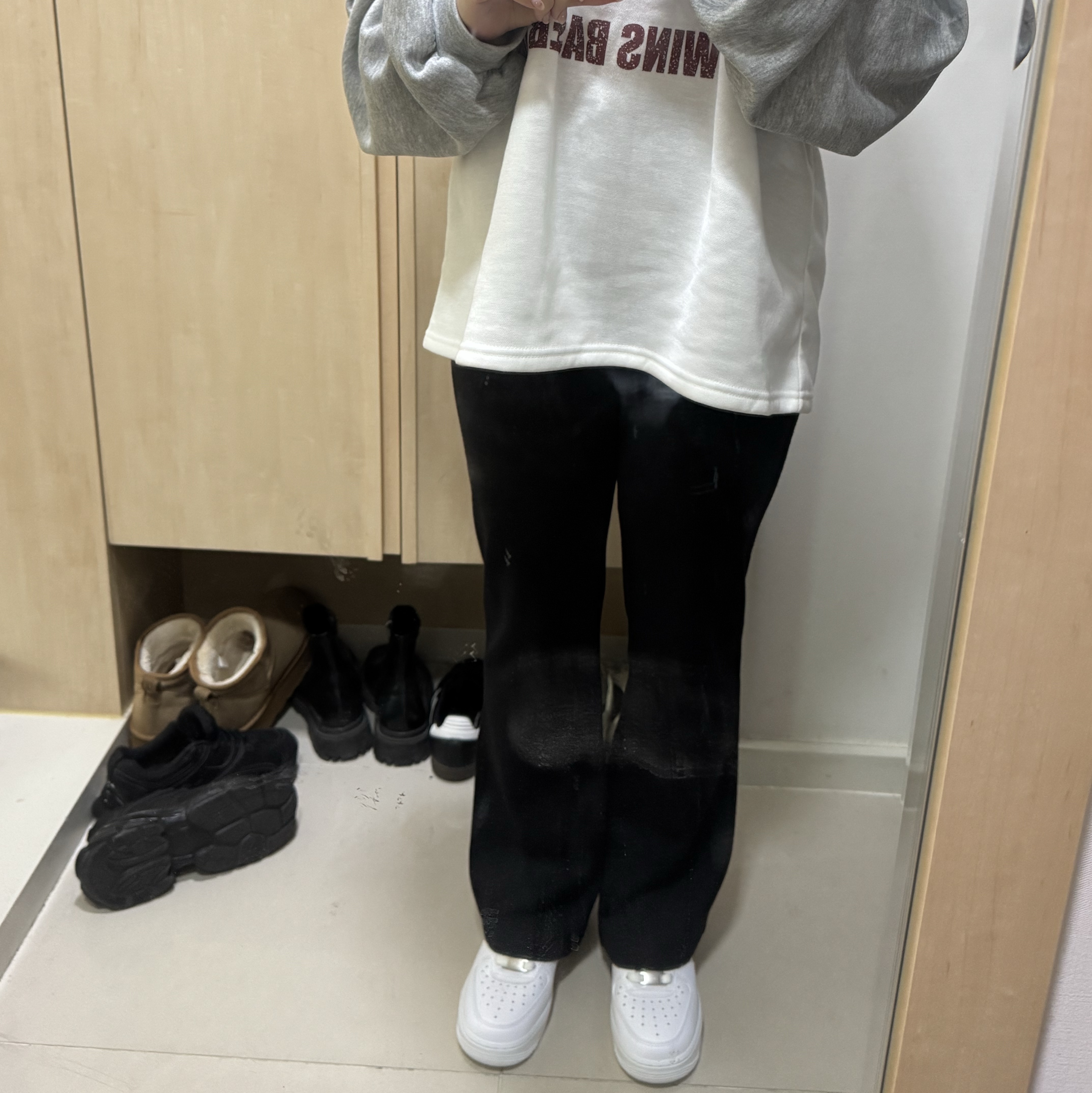(W) Nike Air Force 1 '07 Low White 착용 스타일 - 4
