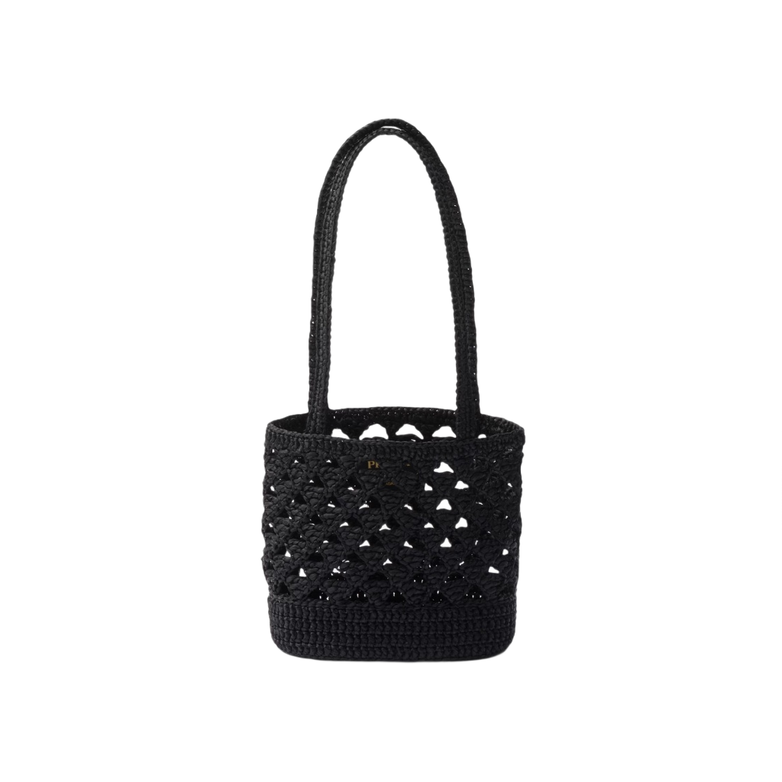 프라다 우븐 크로쉐 토트백 블랙(Prada Woven Crochet Tote Bag Black) - 3