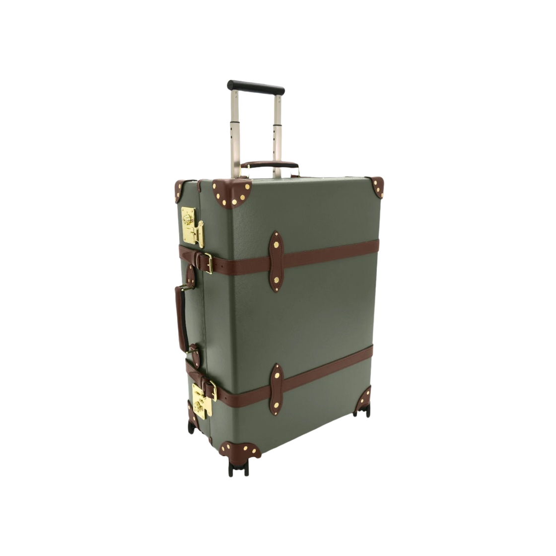글로브 트로터 센테너리 4휠 라지 체크인 골드 그린 브라운(Globe Trotter Centenary 4 Wheels Large Check-In Gold Green Brown) - 3
