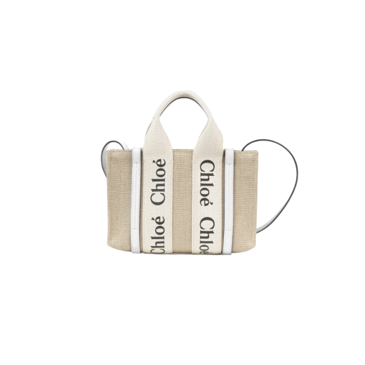 Chloe Woody Mini Tote Bag White