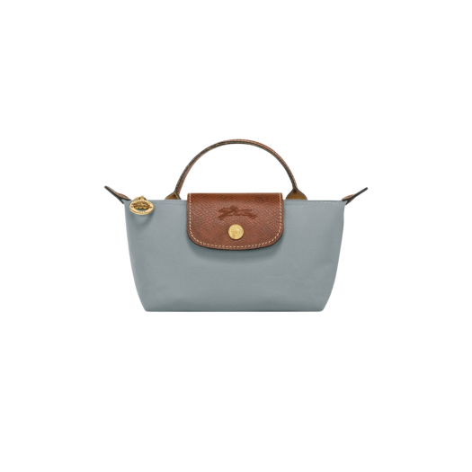Longchamp Le Pliage Original Handle Pouch Steel