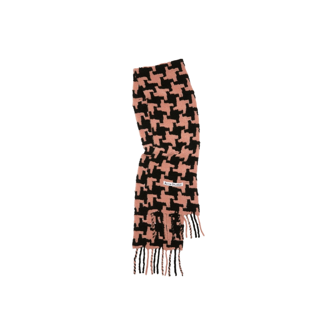 CA0153-ATD Acne Studios Houndstooth Scarf Black Pink - 대표 이미지 #1