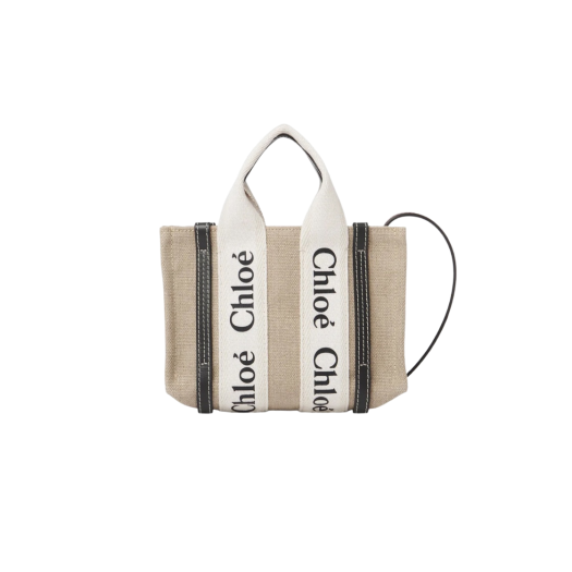 Chloe Woody Mini Tote Bag White Blue