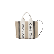 Chloe Woody Mini Tote Bag White Blue