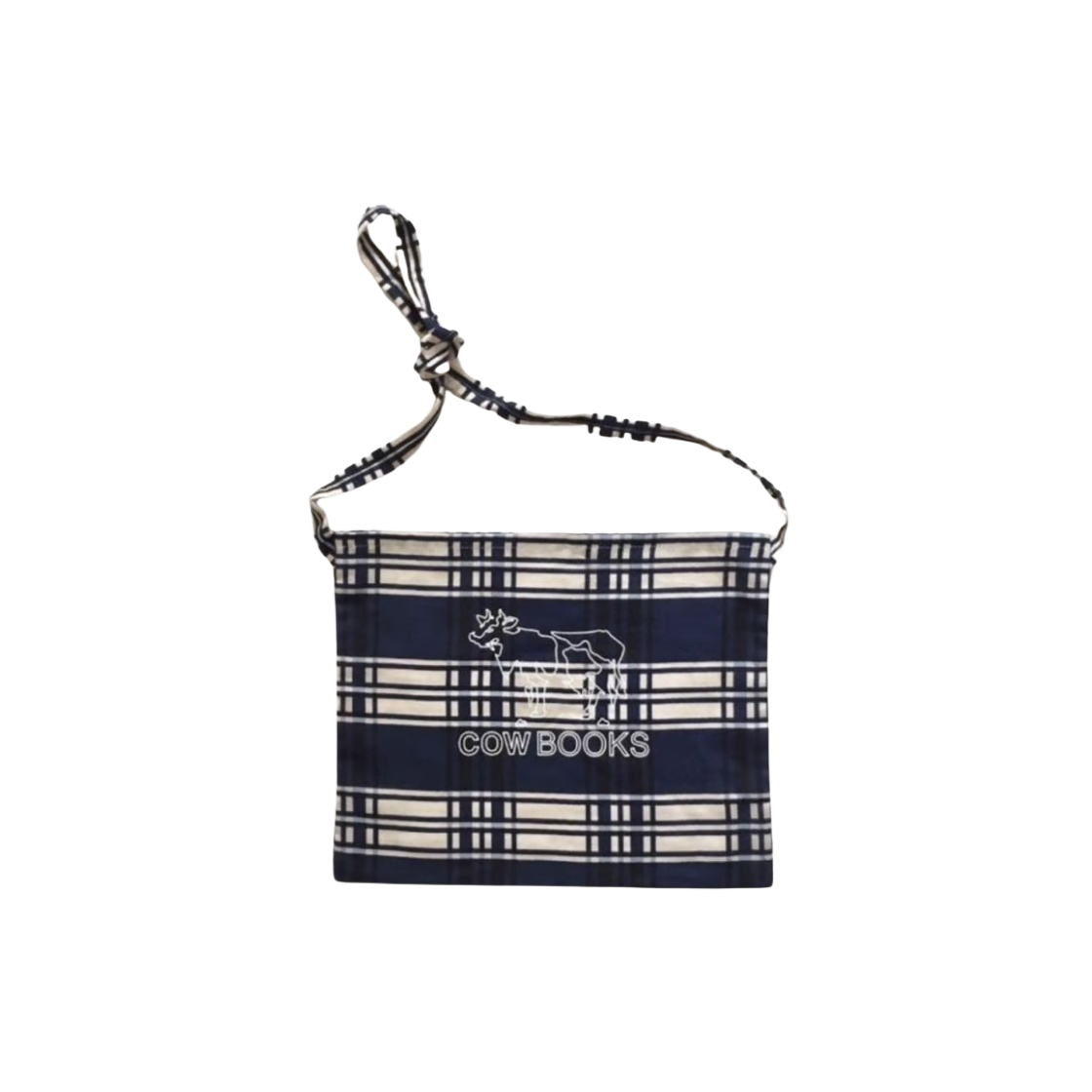 카우북스 체커드 사코슈 블루 체크(Cow Books Checkered Sacoche Blue Check)