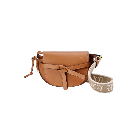 Loewe Mini Gate Dual Bag in Soft Calfskin and Jacquard