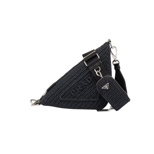 Prada Triangle Crochet Bag Black