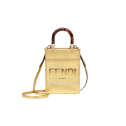 Fendi Roma Mini Sunshine Shopper Leather Bag Gold