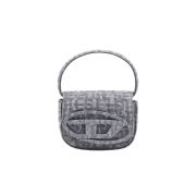 Diesel 1DR Xs Shoulder Bag in Monogram Denim Dark Grey