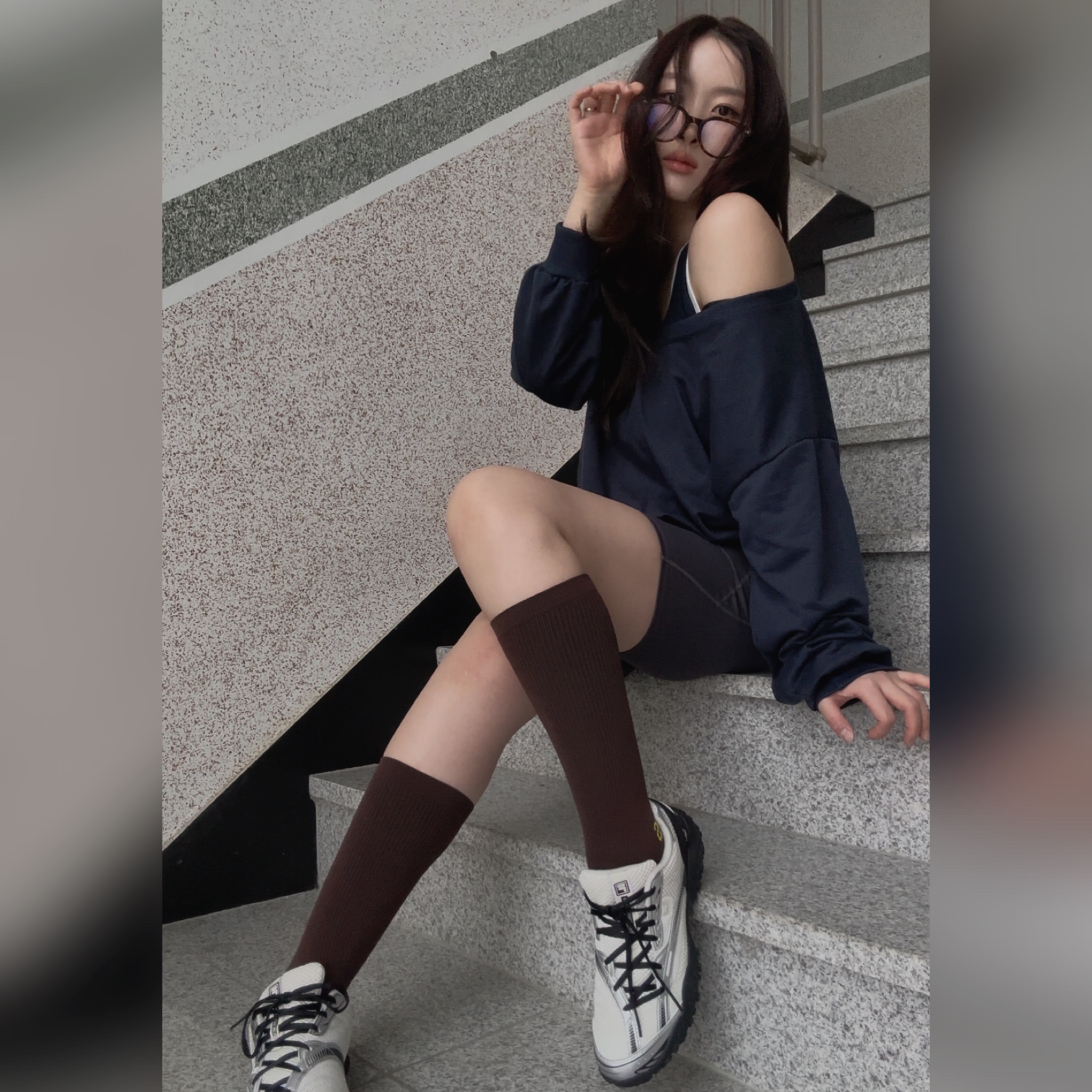 Fila Echappe v2 White Black 착용 스타일 - 4