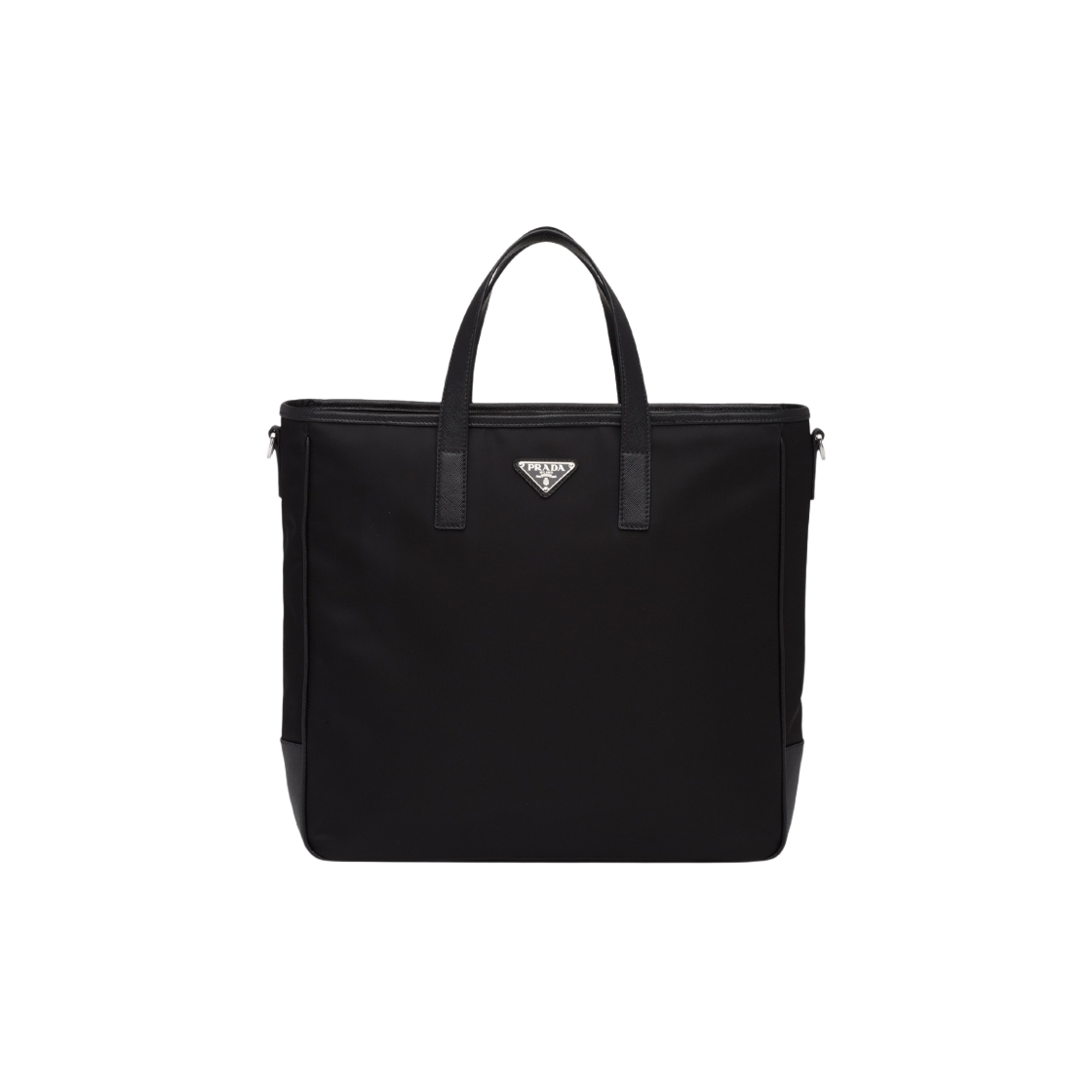 2VG064-2DMH-F0002 Prada Re-Nylon and Saffiano Leather Tote Bag Black - 대표 이미지 #1