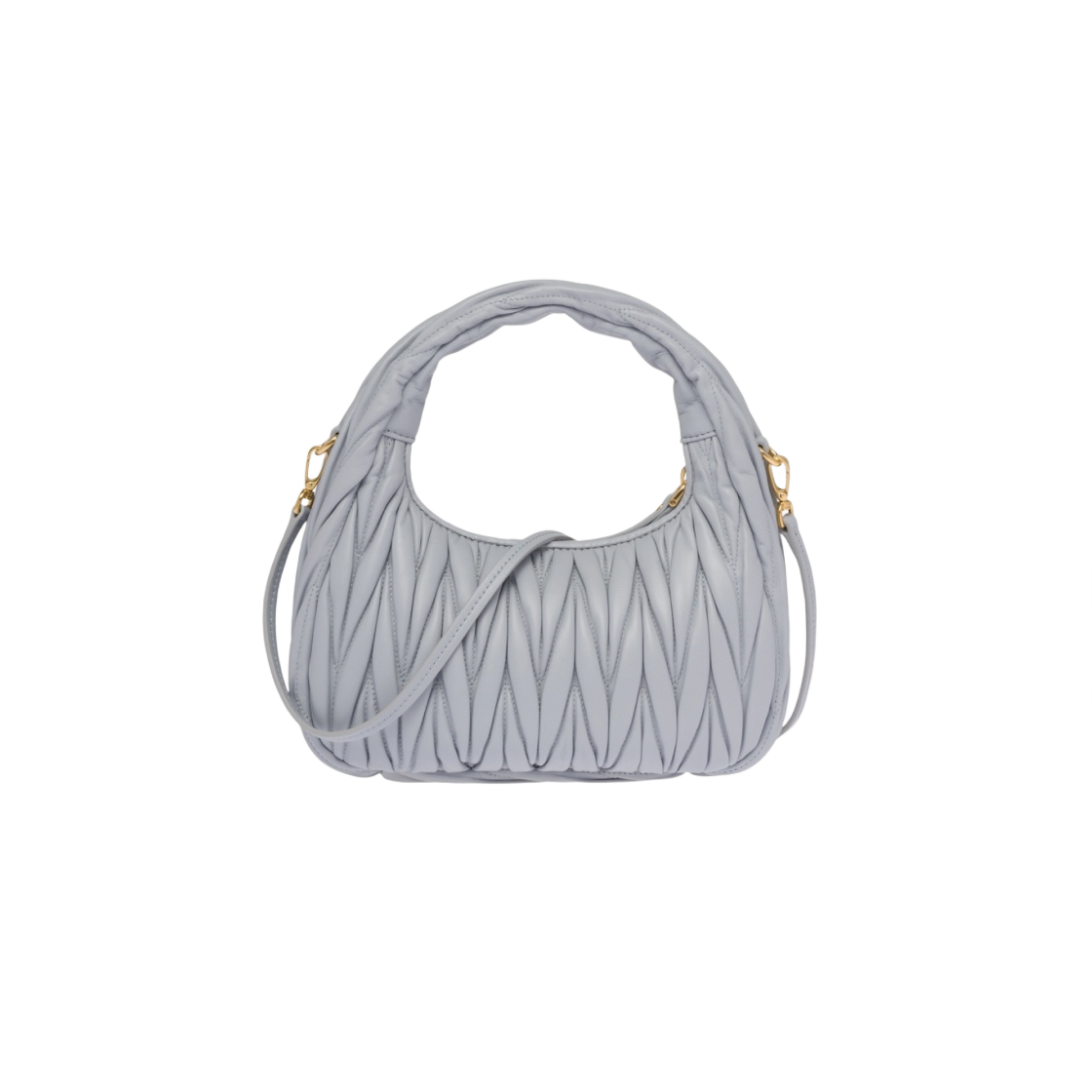 미우 미우 완더 마테라쎄 나파 레더 미니 호보백 콘플라워(Miu Miu Wander Matelasse Nappa Leather Mini Hobo Bag Cornflower) - 3