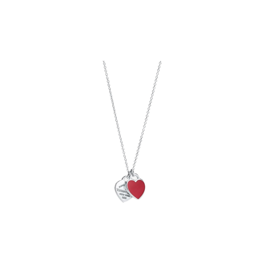 Tiffany & Co. Return to Tiffany Red Double Heart Tag Pendant Mini Sterling Silver