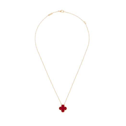 (W) Van Cleef & Arpels Vintage Alhambra Pendant Yellow Gold Carnelian