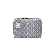 Dior Lingot Messenger Bag CD Diamond Canvas and Smooth Calfskin Grey