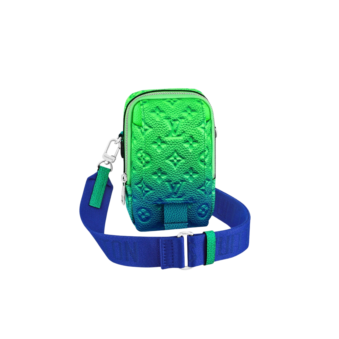 M81223 Louis Vuitton Double Phone Pouch Taurillon Monogram Blue Green - 대표 이미지 #1