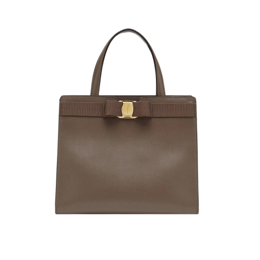 Ferragamo Medium Bara Top Handle Bag Caraway Seed