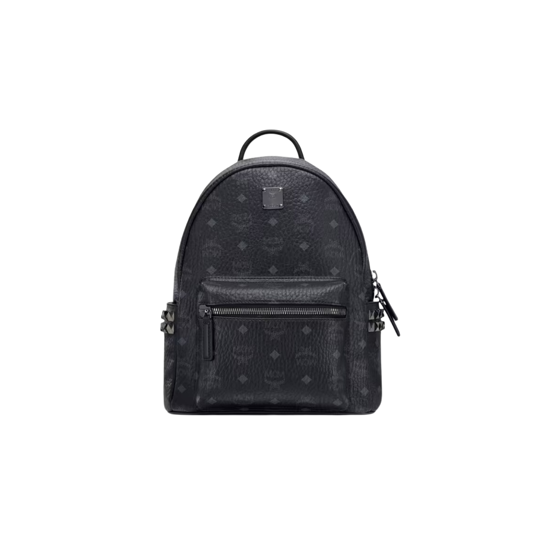 MMKAAVE15BK001 MCM Stark Pyramid Studs Backpack in Visetos Small Black