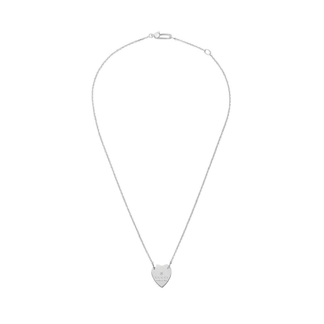 223512-J8400-8106 Gucci Trademark Heart Pendant Necklace Silver - 대표 이미지 #1