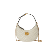 Gucci GG Marmont Half-Moon-Shaped Mini Bag White Leather