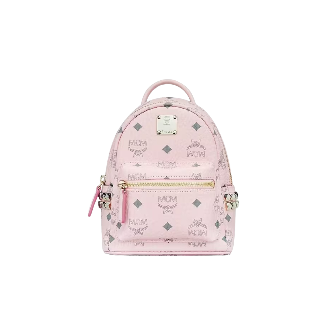 엠씨엠 스타크 베베 부 사이드 스터드 백팩 비세토스 엑스 미니 파우더 핑크(MCM Stark Bebe Boo Side Studs Backpack in Visetos X-Mini Powder Pink)