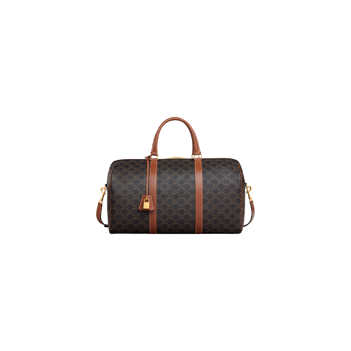 셀린느 미디움 트래블백 트리옹프 캔버스 카프스킨 탄 | Celine | KREAM Celine Medium Travel Bag in Triomphe Canvas Calfskin Tan