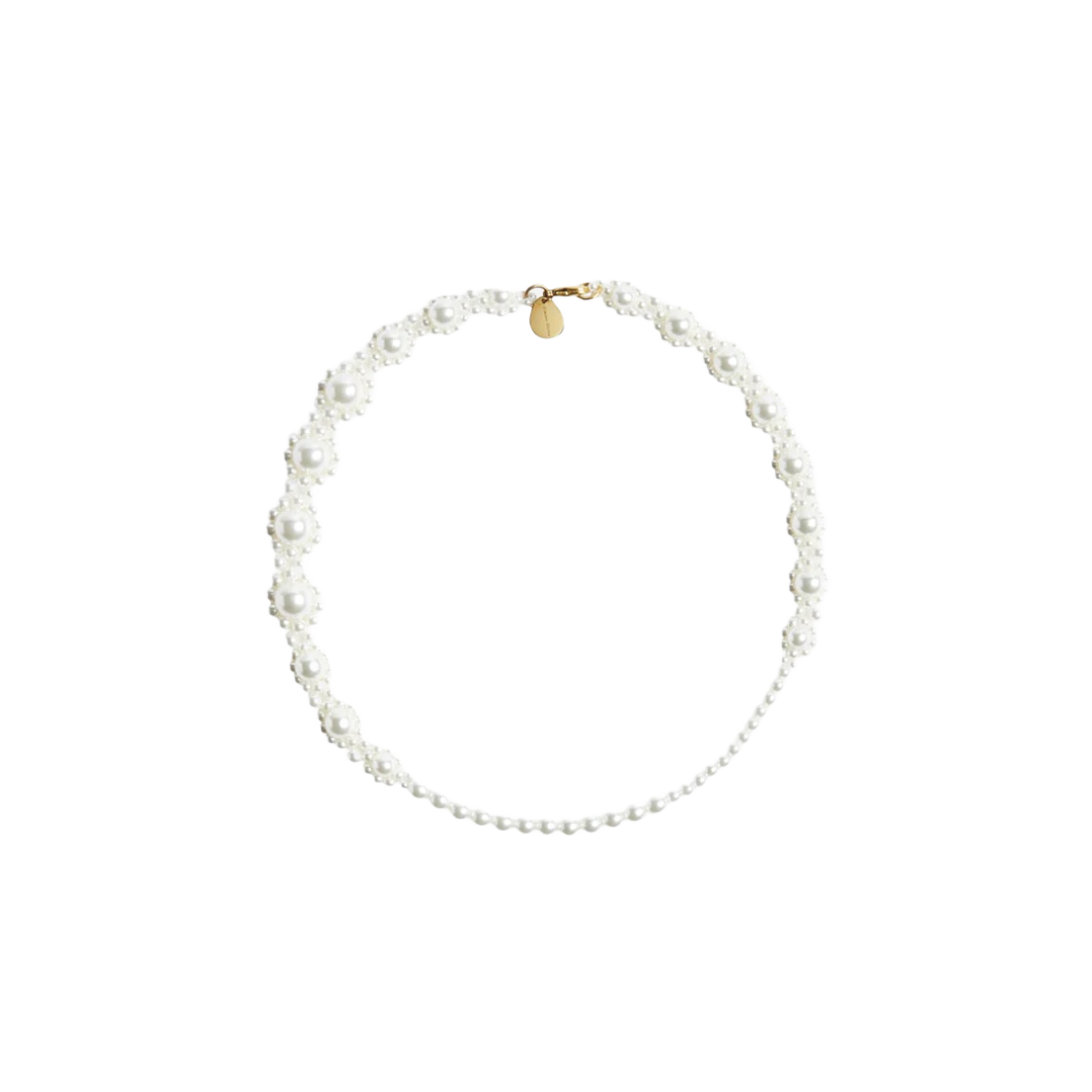 NKS41-09-04 (W) Simone Rocha Daisy Chain Necklace Pearl