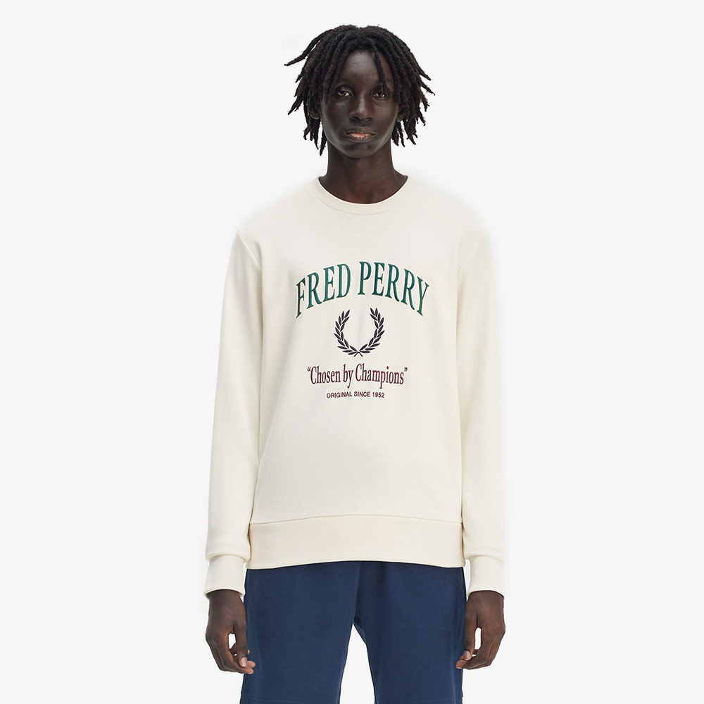 프레드페리 클럽하우스 엠브로이더드 챔피언 스웻셔츠 에크루(Fred Perry Clubhouse Embroidered Champion Sweatshirt Ecru) - 2