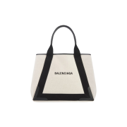 Balenciaga Navy Medium Cabas Beige