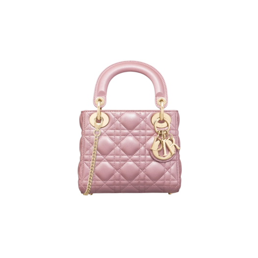 Dior Mini Lady Lotus Bag Cannage Lambskin Pearlescent