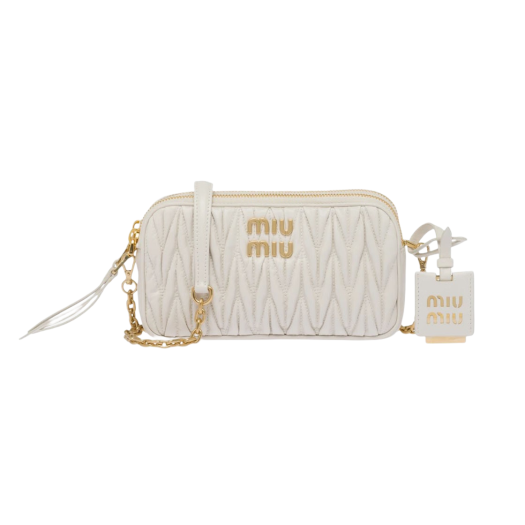 Miu Miu Matelasse Nappa Leather Mini Bag White
