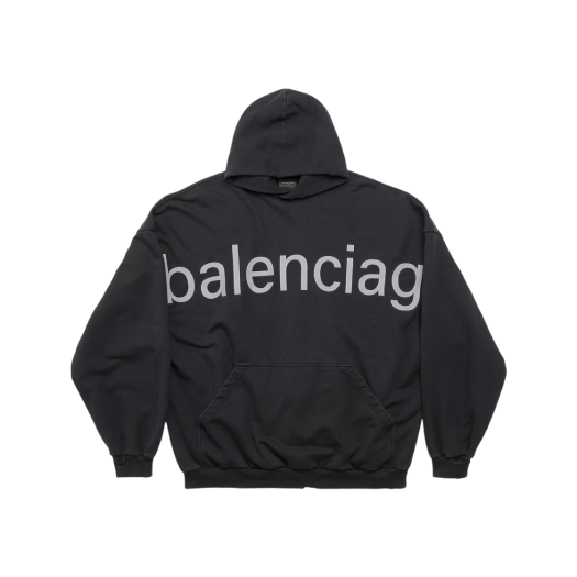 Balenciaga Bal.com Hoodie Oversized Black Faded