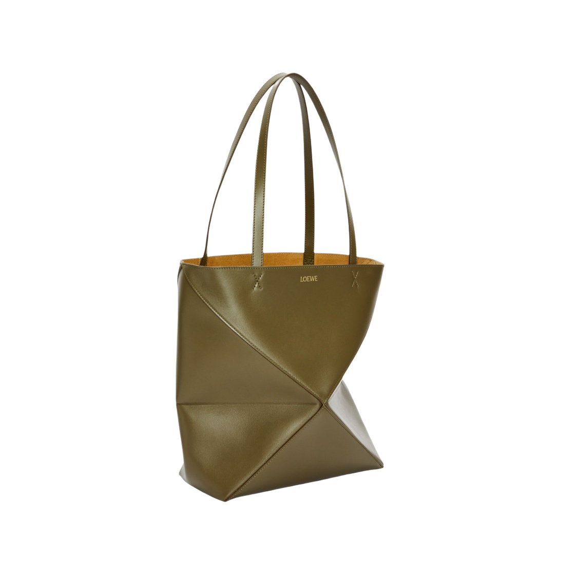 로에베 퍼즐 폴드 토트백 샤이니 카프스킨 다크 카키 그린(Loewe Puzzle Fold Tote Bag in Shiny Calfskin Dark Khaki Green) - 2