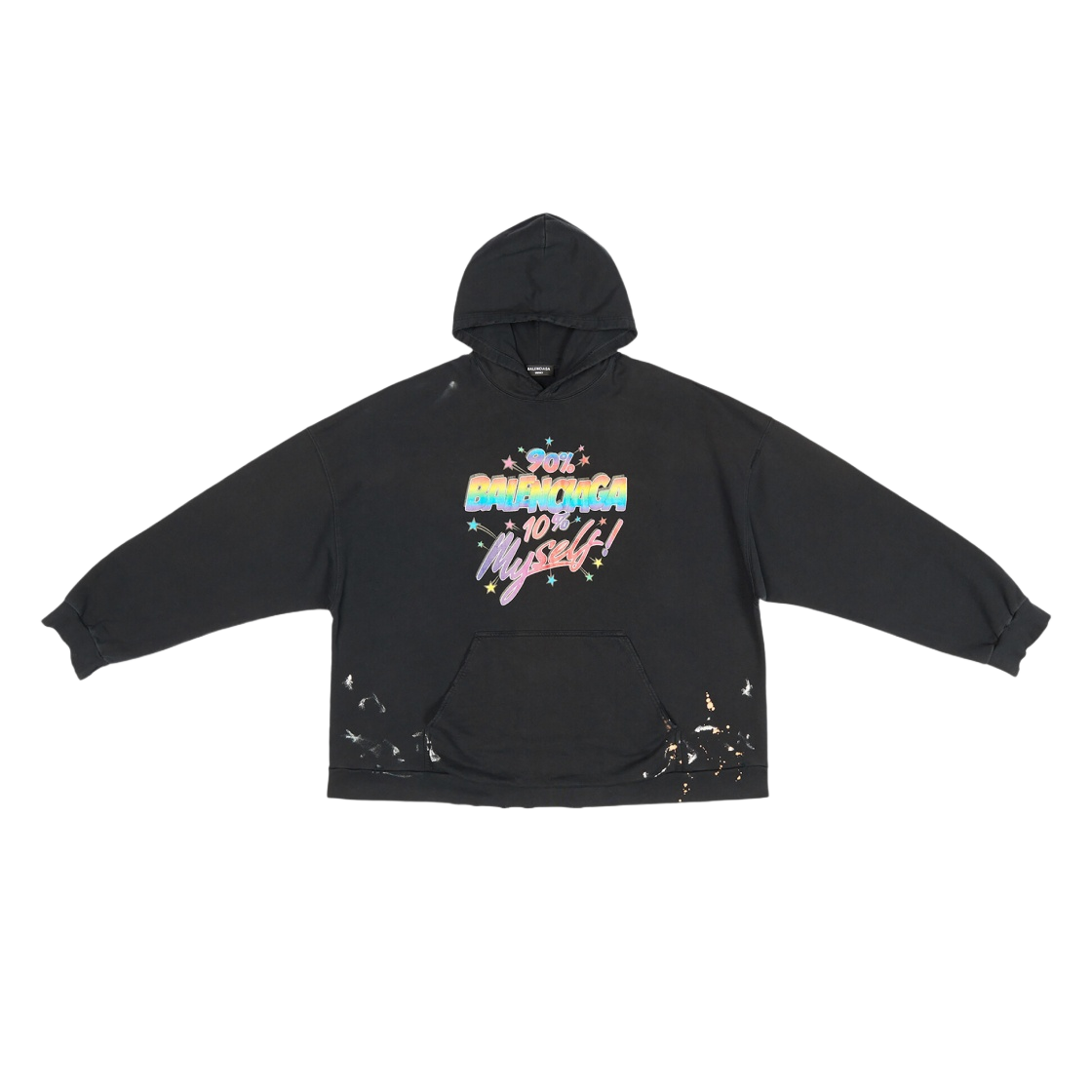 674986TMVH41055 Balenciaga 90/10 Wide Fit Hoodie Black - 대표 이미지 #1