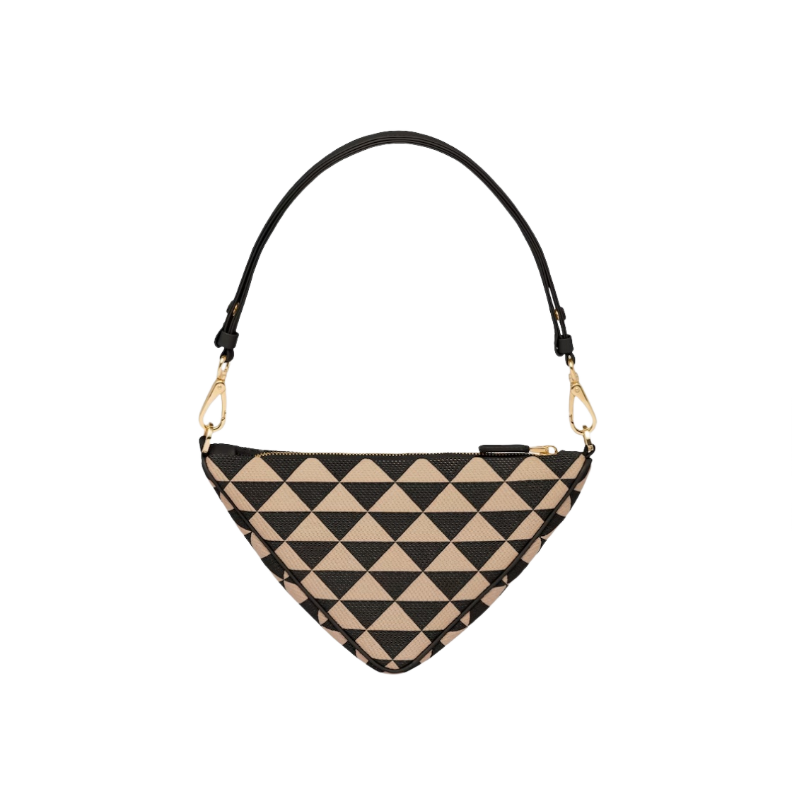 프라다 자수 자카드 패브릭 미니백 블랙 베이지(Prada Embroidered Jacquard Fabric Mini Bag Black Beige) - 2