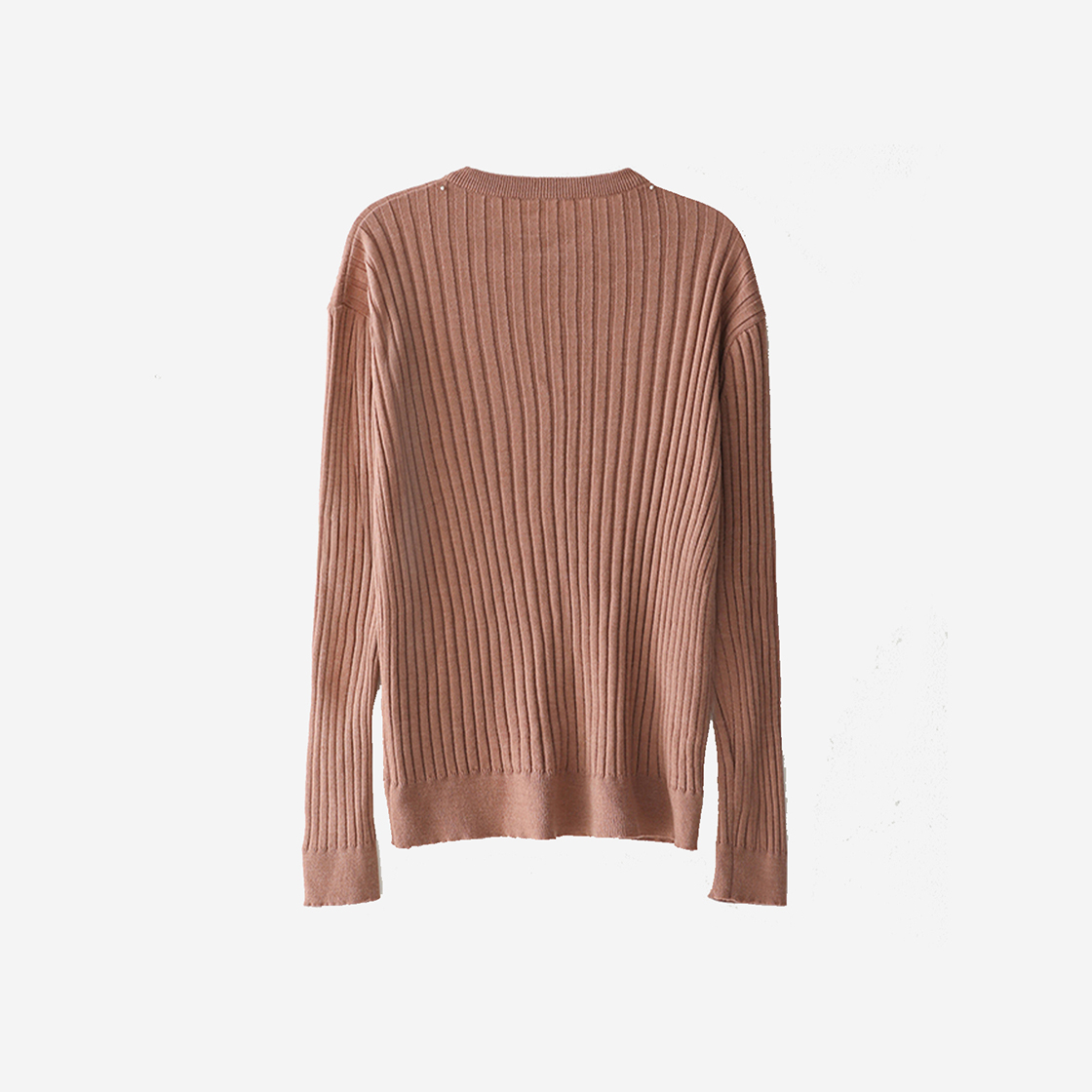 블루 선플라워 메리노 울 헨리넥 니트웨어 피치(Blue Sunflower Merino Wool Henry Neck Knitwear Peach) - 3
