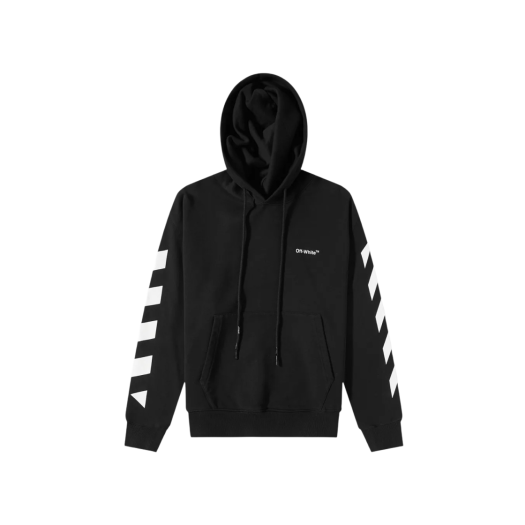 Off-White Diagonal Helvetica Over Hoodie Black White