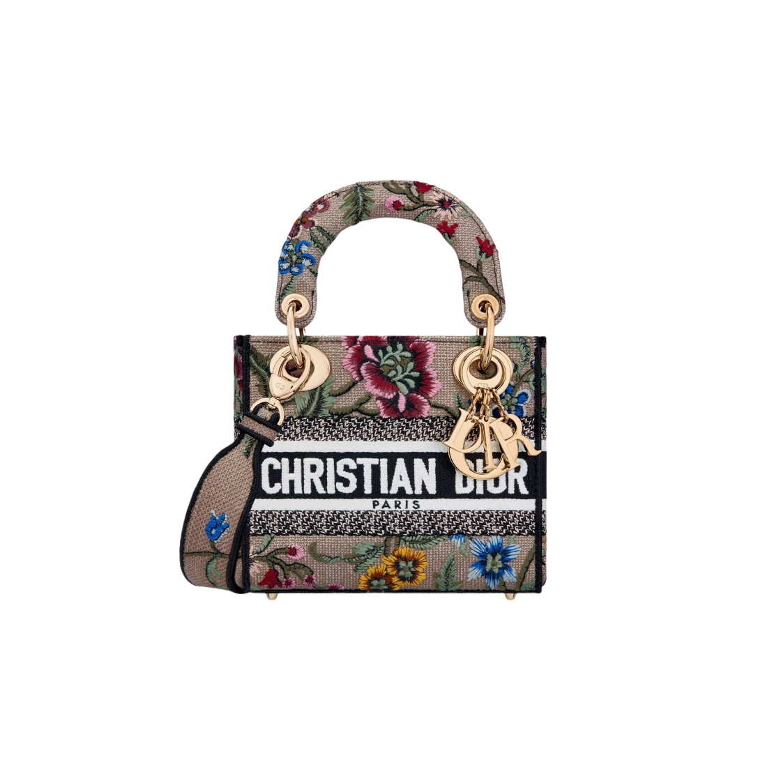 디올 레이디 디 라이트 미니백 핑크 멀티컬러 디올 쁘띠 플레르 자수(Dior Lady D-Lite Mini Bag Pink Multicolor Dior Petites Fleurs Embroidery) - 1