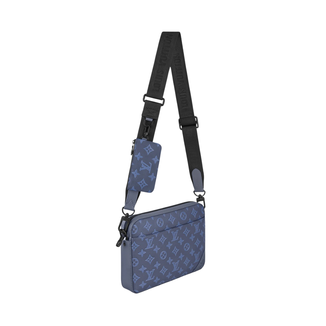 M45730 Louis Vuitton Duo Messenger Bag Monogram Shadow Navy Blue - #2