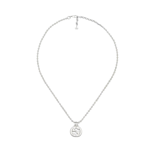 Gucci Interlocking G Pendant Necklace Silver
